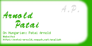 arnold patai business card